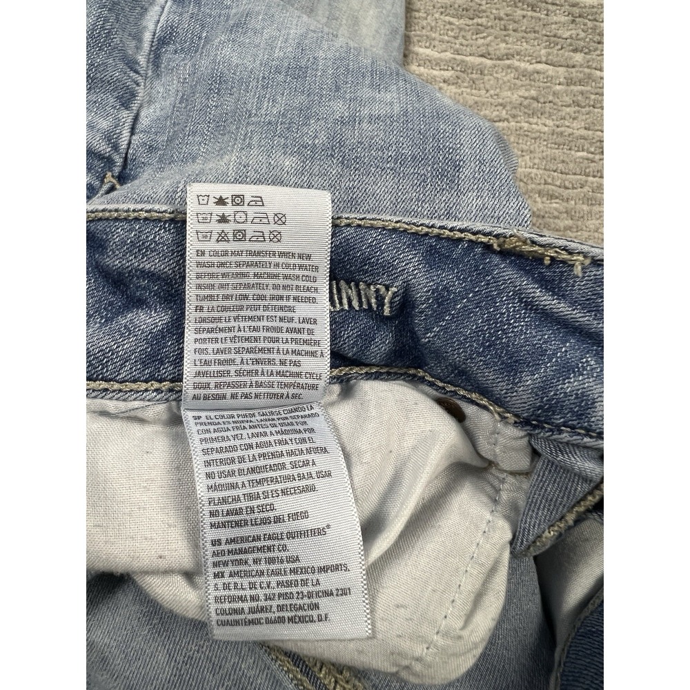 American Eagle Outfitters Jeans Womens 8 Short Blue Denim Skinny - Picture 14 of 15